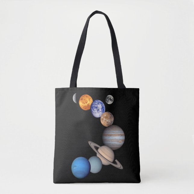 Bolso De Tela Sistema solar Montaje Fotos del Planeta JPL (Anverso)