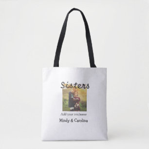 Bolso De Tela Sisters bestis BFF añadir familia de nombres de fo