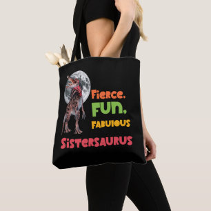 Bolso De Tela Sistersaurus Squad de Diseño de Dinos Hermanas Emp