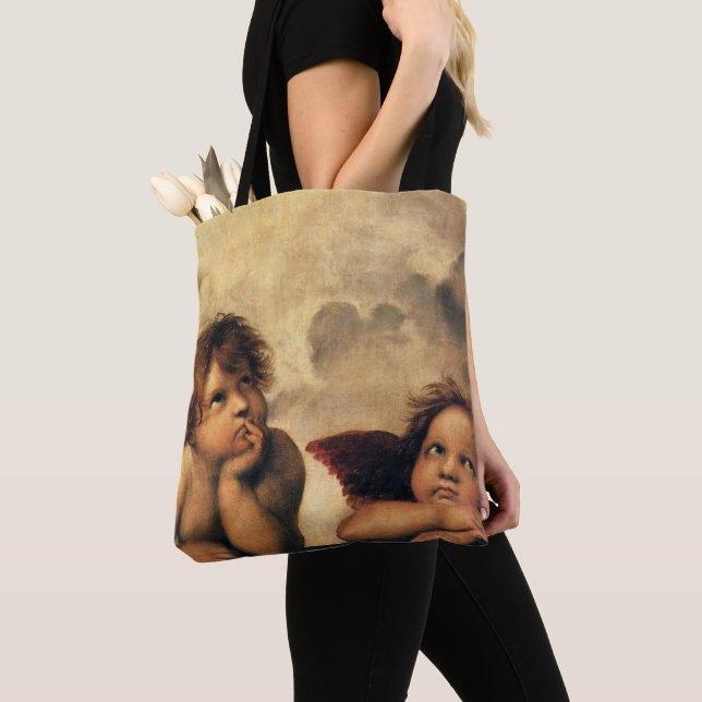 Bolso De Tela Sistine Madonna Angels por Raphael Sanzio (Detalle)