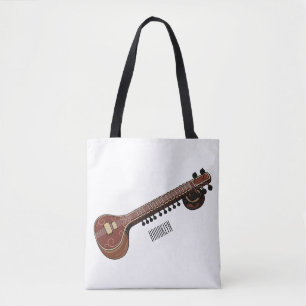 Bolso De Tela Sitar personalizado ilustracion