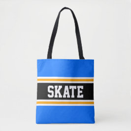 Bolso De Tela SKATE Athletic Bright Blue Black Yellow Stripes