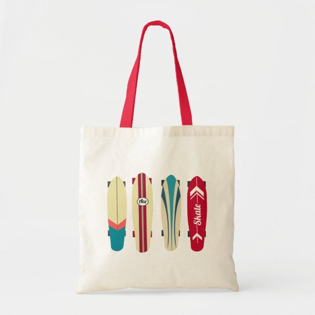 Bolso De Tela Skateboard Vintage (Frente)