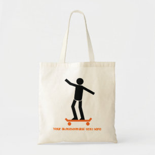 Bolso De Tela Skateboarder en su personalizado de patineta