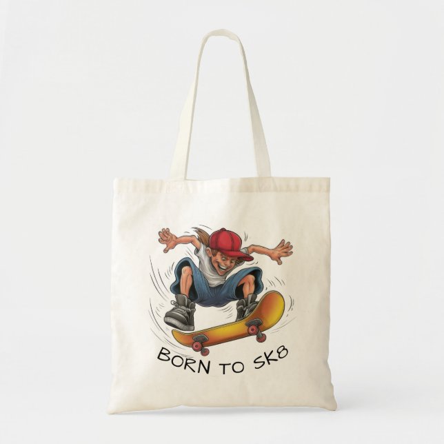 Bolso De Tela Skater Boy Skateboarding (Frente)