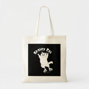 Bolso De Tela Skatey Cate Tote blanco y negro