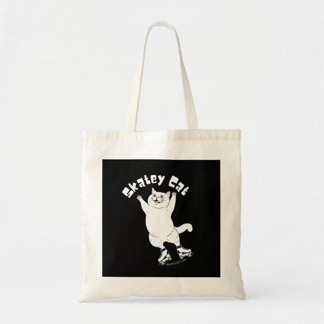 Bolso De Tela Skatey Cate Tote blanco y negro (Frente)
