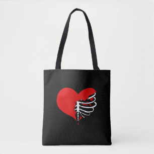 Bolso De Tela Skeleheart - Rojo
