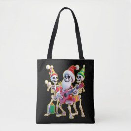 Bolso De Tela **Skeleton 3D Christm Santa Party – Funnyas Skelet