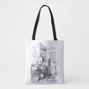 Bolso De Tela Skeleton de la muerte Lista de escritura Macabre H