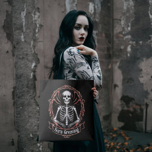 Bolso De Tela Skeleton nombre calavera gótica de Gótico de horro