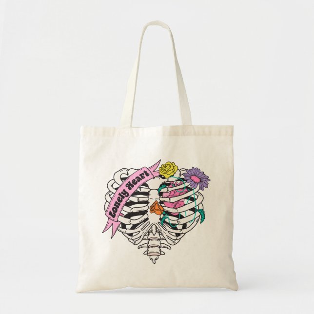 Bolso De Tela Skeleton solitario contra San Valentín (Frente)