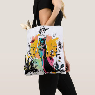 Bolso De Tela Sketch & Bloom Reversible de doble cara ✏️🌸