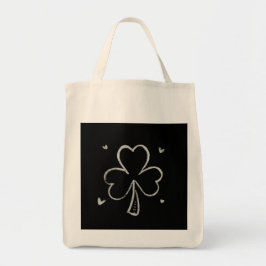 Bolso De Tela Sketch Shamrock – Hand-Drawn Irish Clover Design