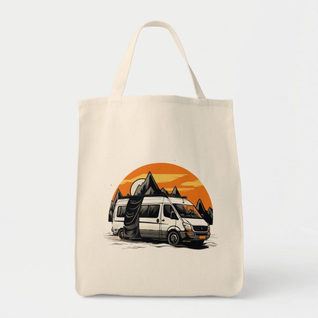 Bolso De Tela sketchy minimalist camper travel (Frente)