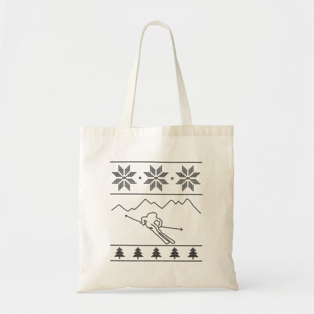 Bolso De Tela Skier - knitting pattern - Christmas - mountains (Frente)