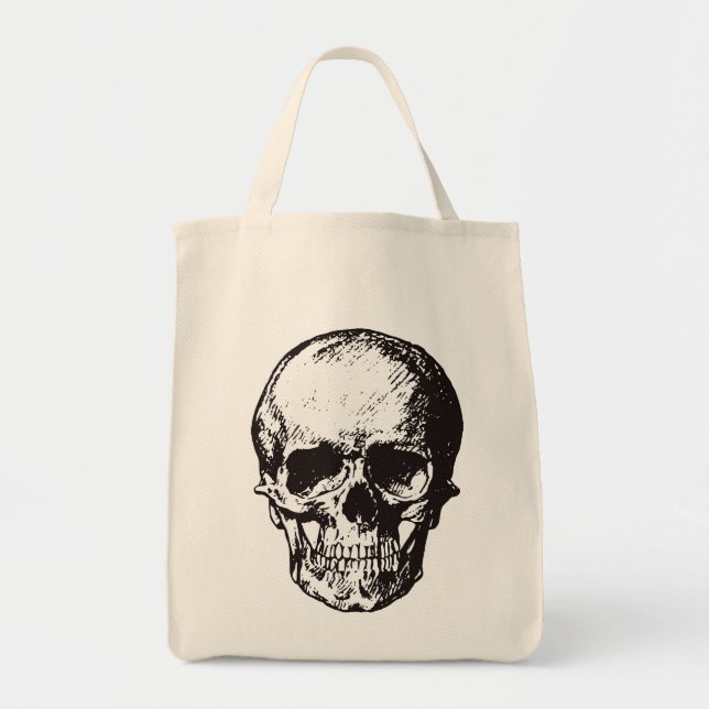 Bolso De Tela Skull Fantasy Art Rock Punk fuerte Metalizado (Frente)