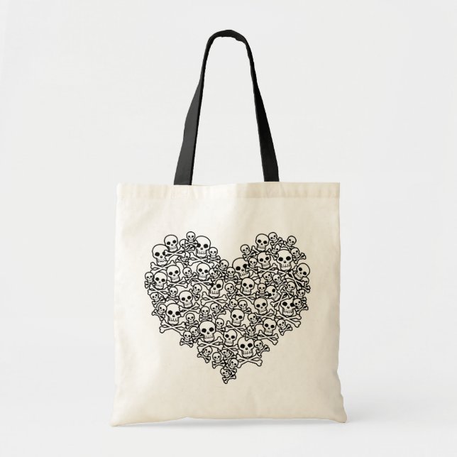 Bolso De Tela Skull Heart (Frente)
