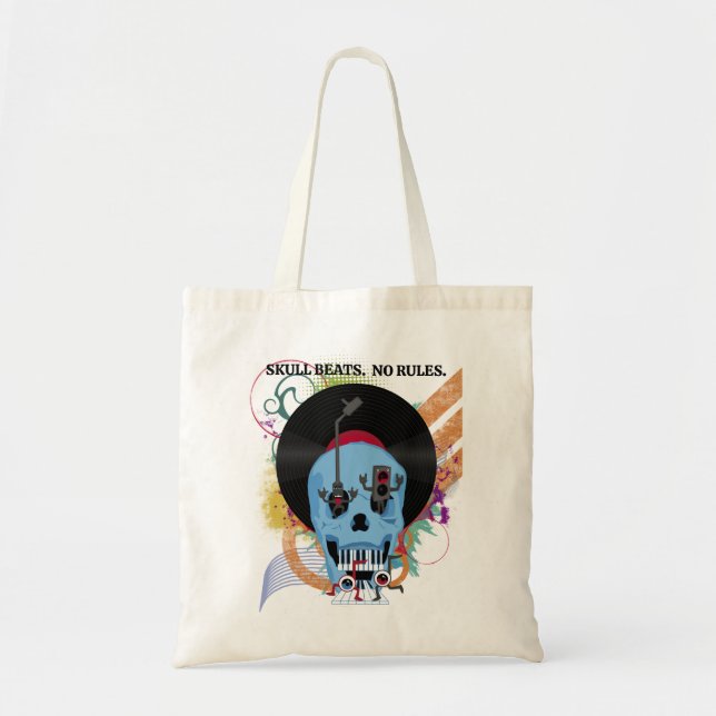Bolso De Tela Skull Music Grunge Splatt (Frente)