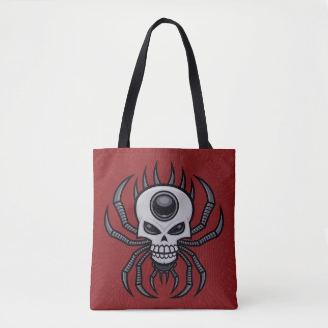 Bolso De Tela Skull Spider (Anverso)
