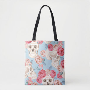 Bolso De Tela Skulls y Rosas Patrón de vintage