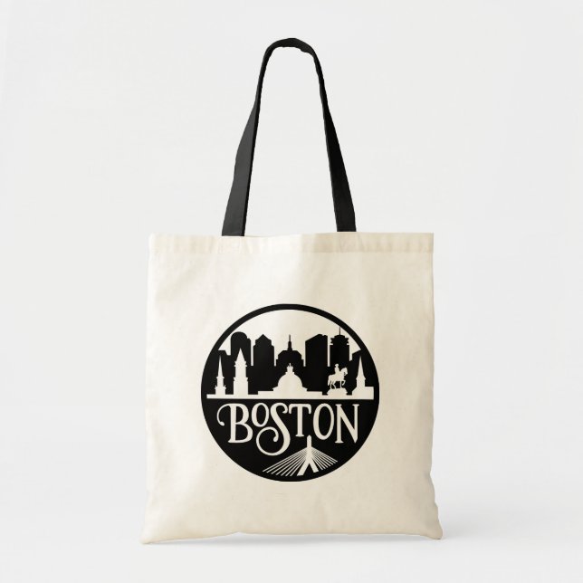 Bolso De Tela Skyline de Boston (Frente)