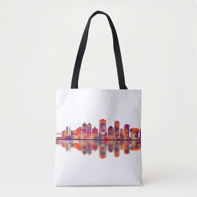 Bolso De Tela Skyline de Connecticut de Stamford (Anverso)