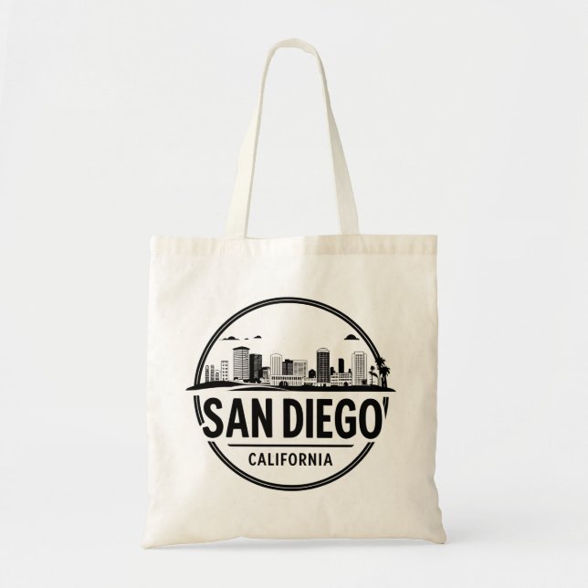 Bolso De Tela Skyline de San Diego (Frente)