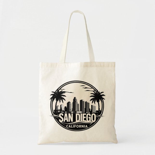 Bolso De Tela Skyline de San Diego (Frente)