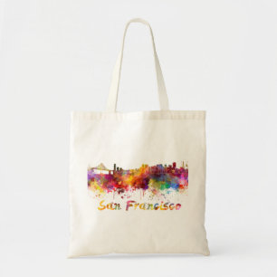 Bolso De Tela Skyline de San Francisco en acuarela
