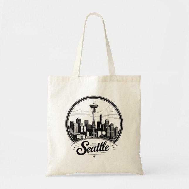 Bolso De Tela Skyline de Seattle (Frente)