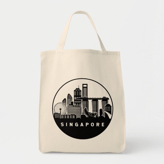 Bolso De Tela Skyline de Singapur (Frente)