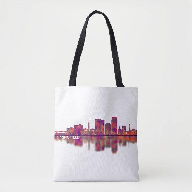 Bolso De Tela Skyline de Springfield Massachusetts (Anverso)