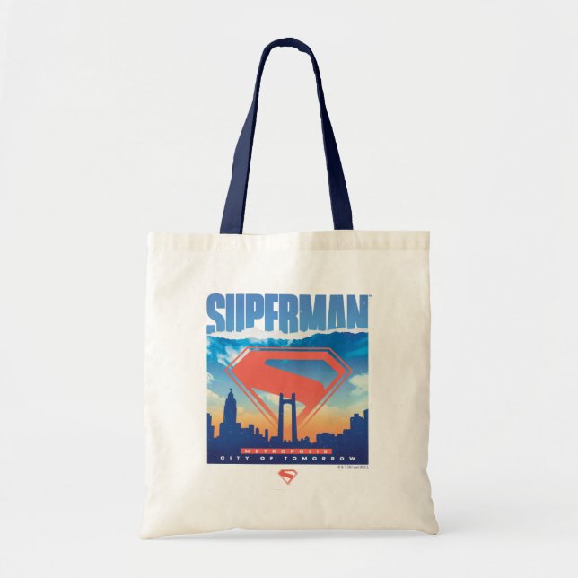 Bolso De Tela Skyline de Superman Metropolis (Frente)