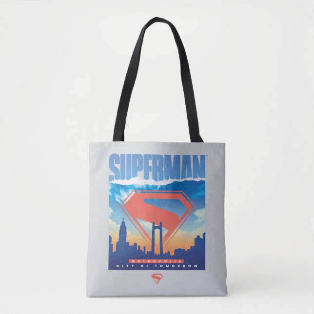Bolso De Tela Skyline de Superman Metropolis (Anverso)