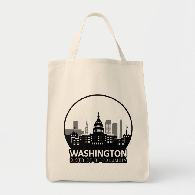 Bolso De Tela Skyline de Washington DC (Frente)
