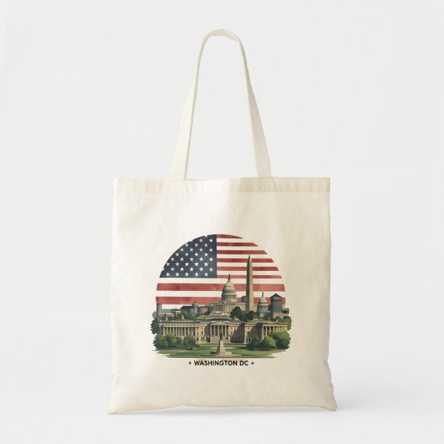 Bolso De Tela Skyline de Washington DC (Frente)