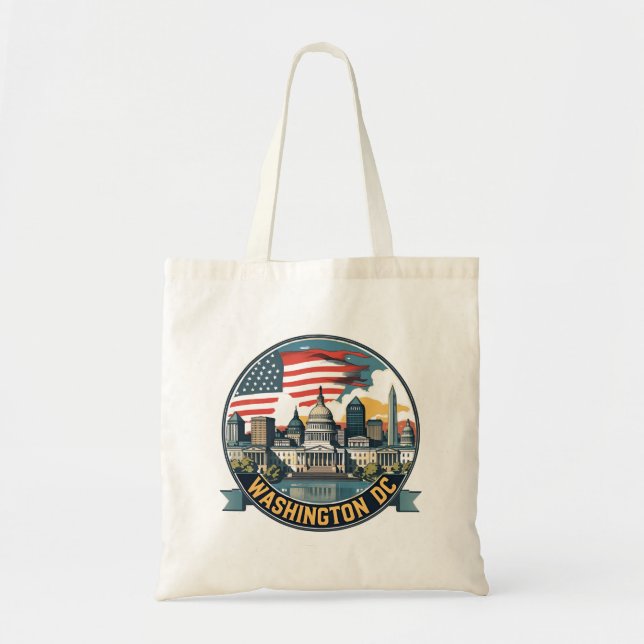 Bolso De Tela Skyline de Washington DC (Frente)