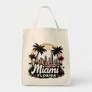 Bolso De Tela Skyline Florida de Miami City