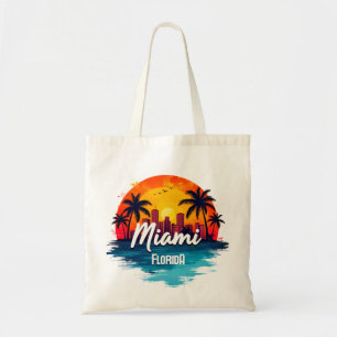 Bolso De Tela Skyline Florida de Miami City