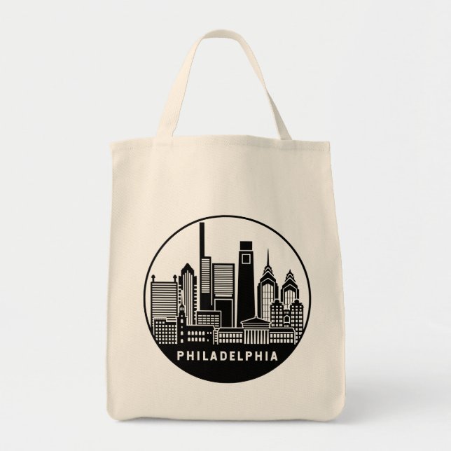 Bolso De Tela Skyline Philadelphia Pennsylvania (Frente)