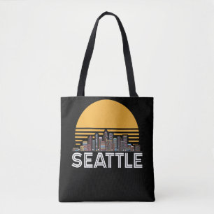 Bolso De Tela Skyline Retro City de Seattle Washington