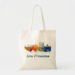 Bolso De Tela Skyline San Francisco V2 en copia acuática