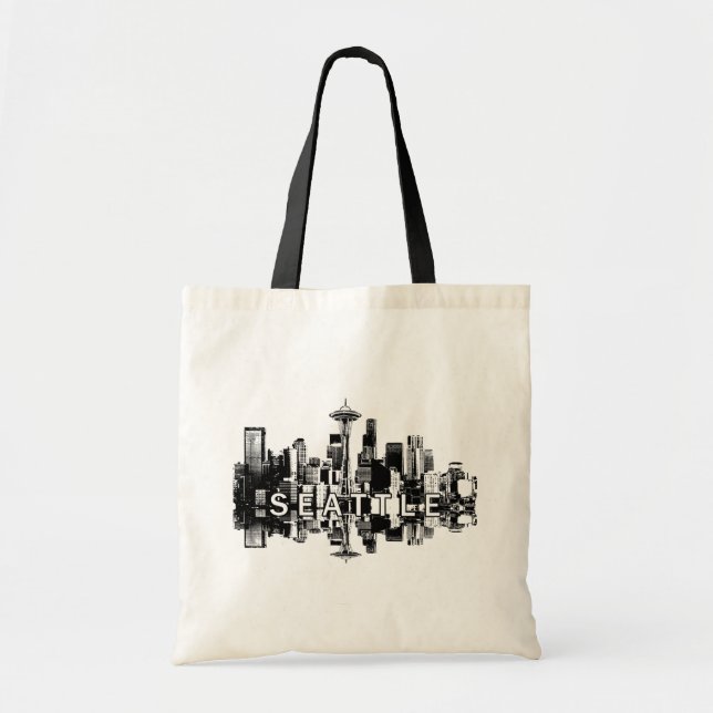 Bolso De Tela Skyline Seattle, Washington (Frente)