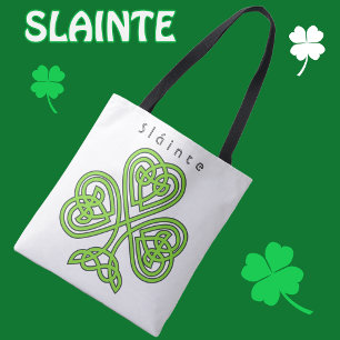 Bolso De Tela Slainte Celtic Irish Shamrock Design