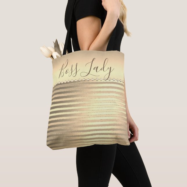 Bolso De Tela Sleek Gold Boss Lady (Detalle)