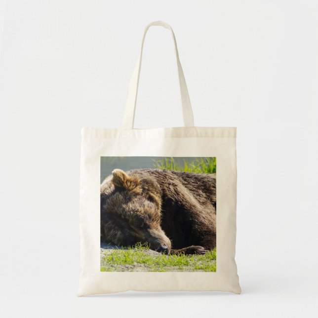 Bolso De Tela Sleeping Alaska Grizzly Bear (Frente)