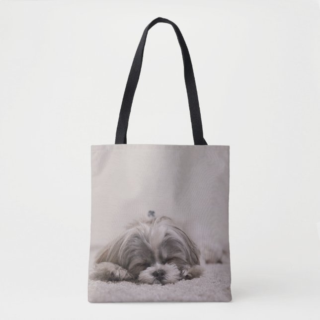 Bolso De Tela Sleeping Shih tzu Tote Bag, Perro durmiendo (Anverso)