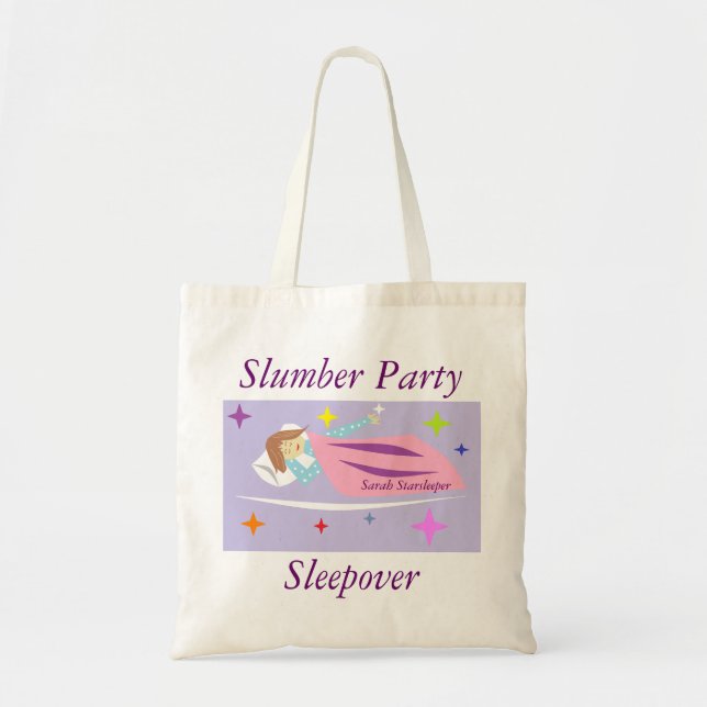 Bolso De Tela Sleepover de la fiesta de pijamas de Sarah (Frente)