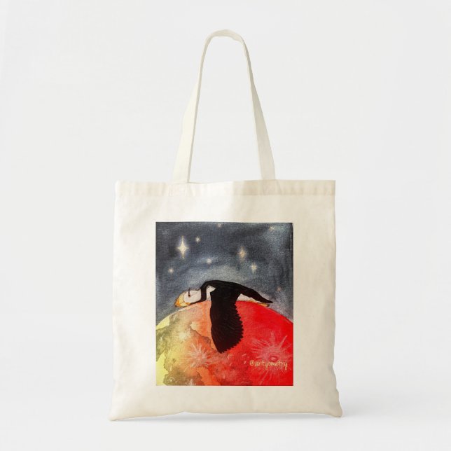 Bolso De Tela Sleepy Puffin (Frente)